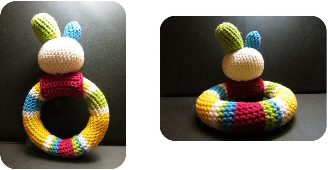 Playful Baby Loop Rattle Crochet Pattern by Ivana Lorincova, February 2012 - A Colorful, Easy-to-Make, Baby Toy Tutorial pattern preview