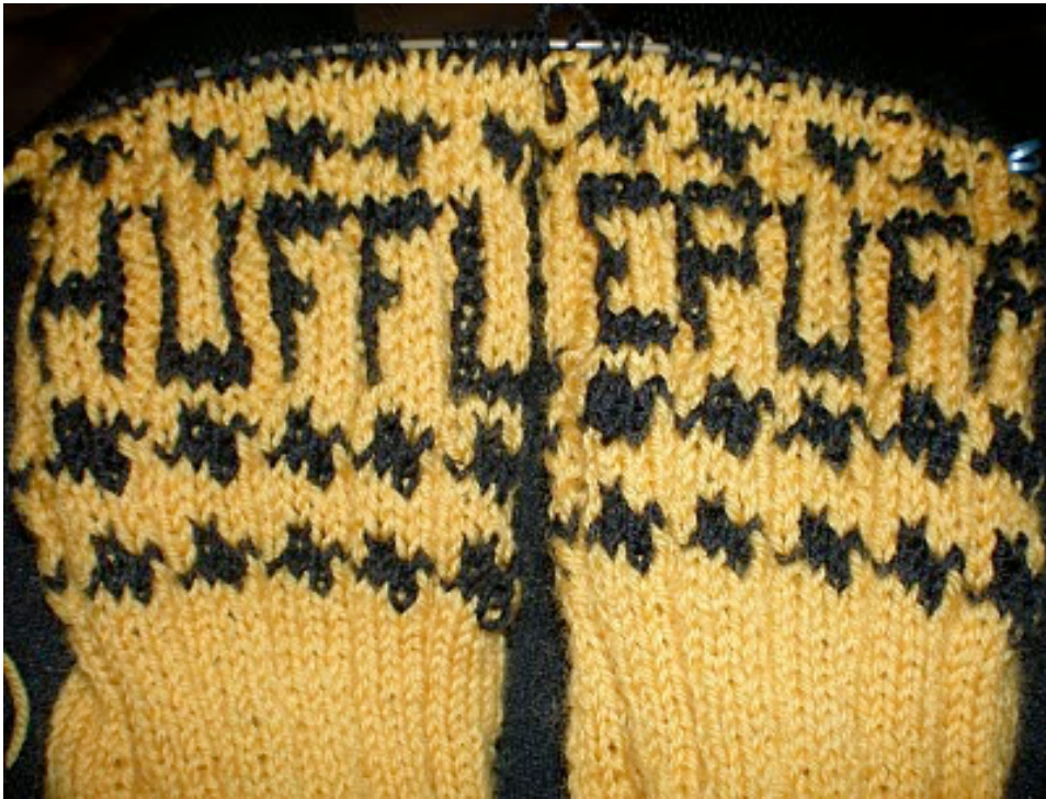 Badgerlicious Sock Recipe: A Toe-Up Sock Knitting Pattern with Hufflepuff Theme and Houndstooth Motif pattern preview