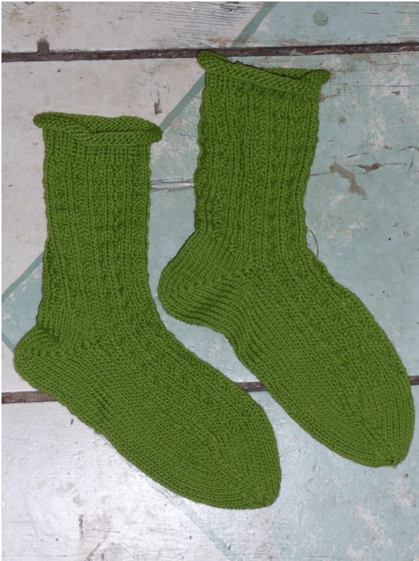 Giftie Bed Socks Knitting Pattern for Ladies by Jennifer A. Meyers - Toe-Up Design with Waffle Stitch pattern preview