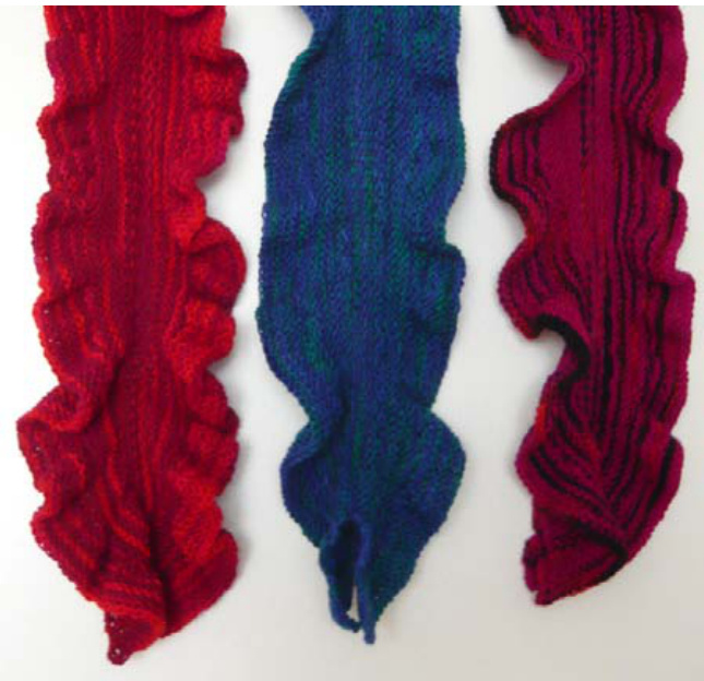 RememberToDance: A Knitting Pattern for Three Variations of Ruffled Scarves in Garter Stitch by Julie Roder pattern preview