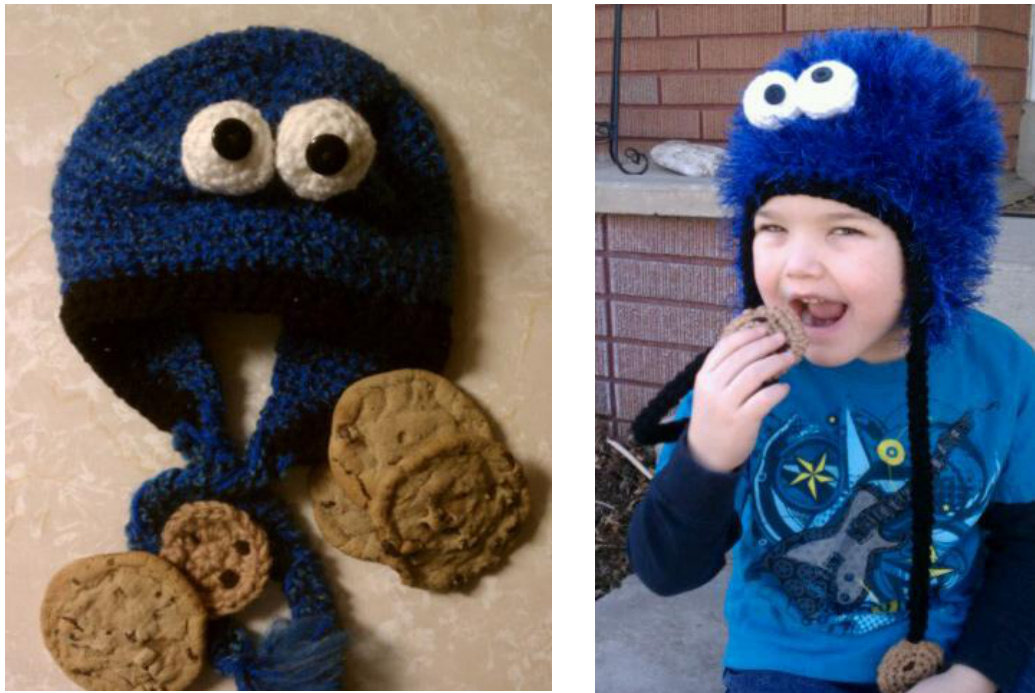 Crochet Pattern for Cookie Hat with Variations for Newborn to Adult Sizes, Including Earflaps and Braids pattern preview