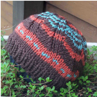 Ricketyackety Knitting Pattern: Worsted/Aran Weight Hat with Tubular Cast-On and Customizable Striped Designs for Various Sizes pattern preview