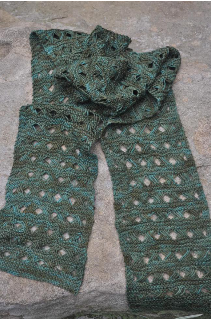 Loopy Twist Scarf Knitting Pattern by Shelia January for Spirit Trail Fiberworks: A Silk, Cashmere, and Merino Yarn Project pattern preview