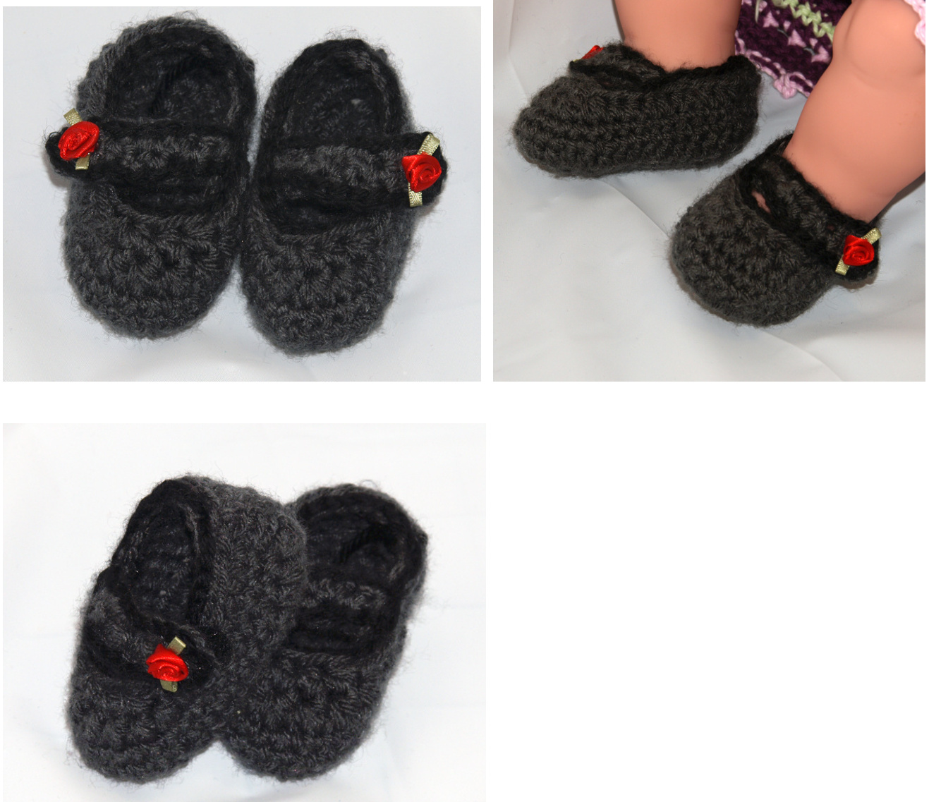 Crochet Pattern for Baby Booties (0-3 Months) with Velcro and Decoration by Stacey Lynn Creates pattern preview