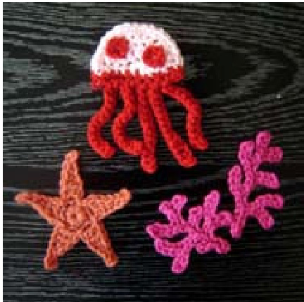 Crochet Sea Creatures Applique Patterns: Jellyfish, Coral, and Starfish with Step-by-Step Guides and Customization Tips pattern preview