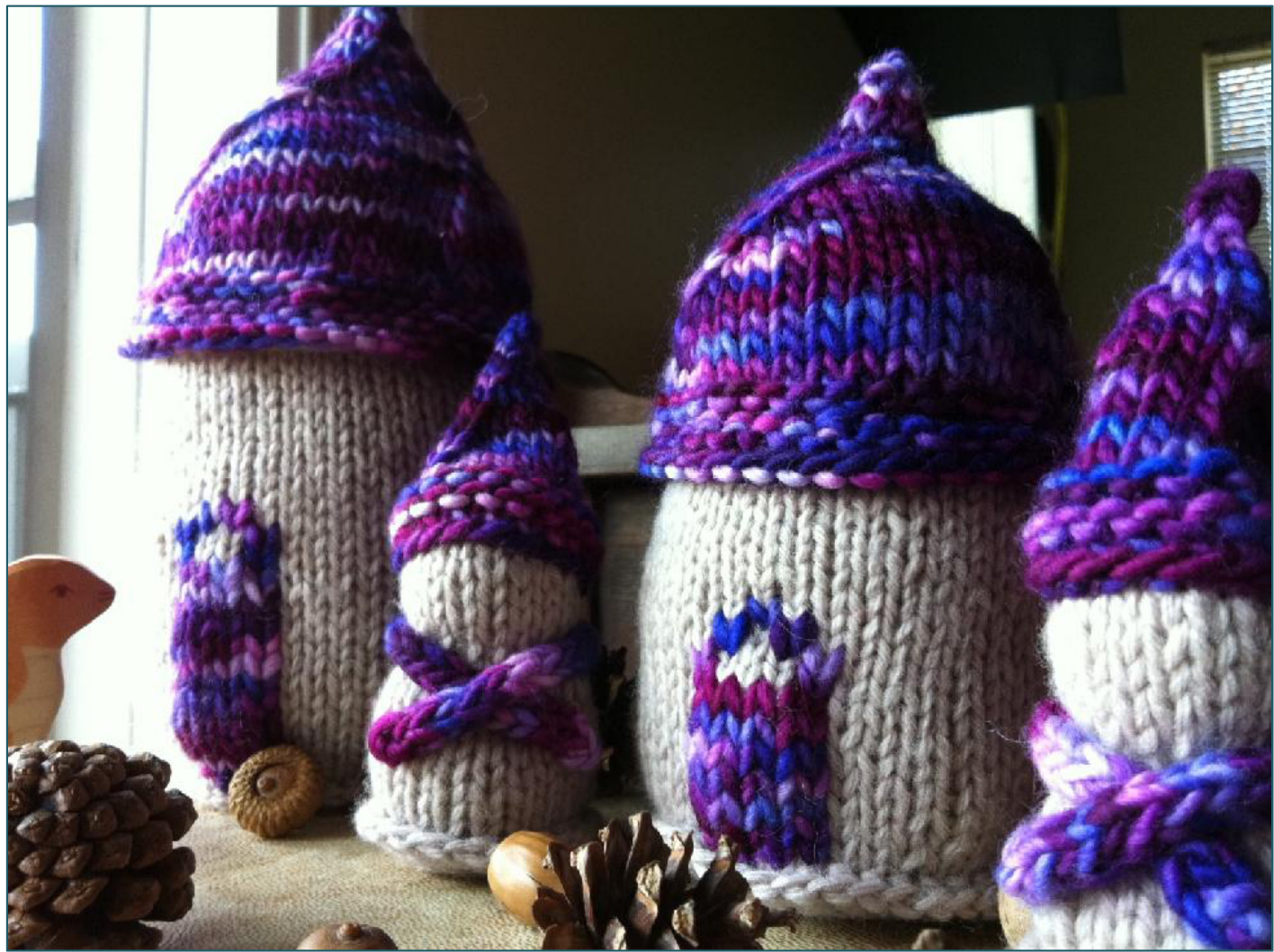 Handmade Knitted Gnome Pattern for Personal Use with Worsted Weight Wool Yarn and Optional Embellishments pattern preview