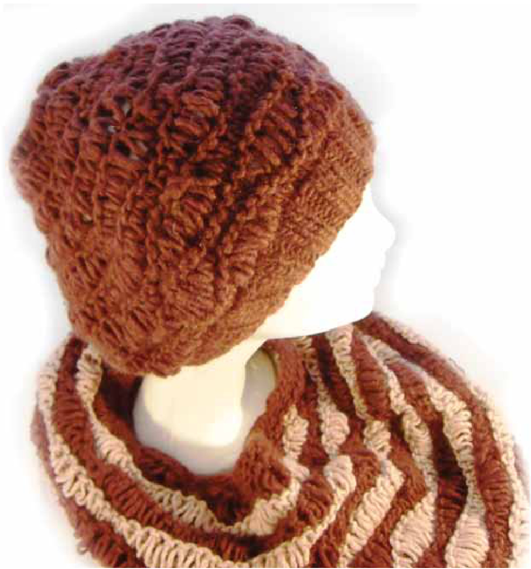 Beret and Loop Waves Knitting Pattern for Intermediate Level Crafters with Merino Wool and Possum Blend Yarn pattern preview