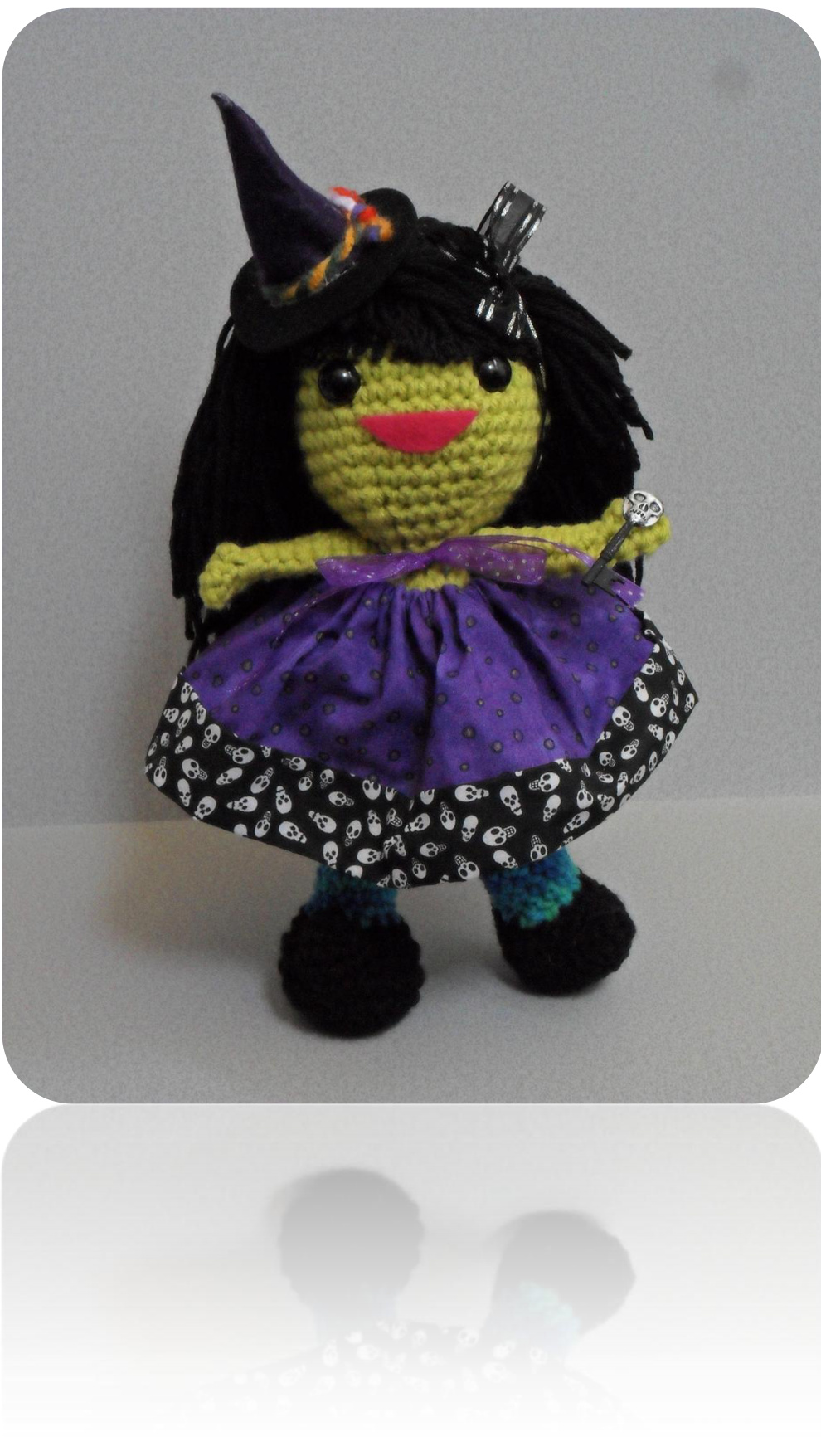 Crochet Pattern for Witch Chick Amigurumi Doll with Detailed Instructions and Embellishments pattern preview