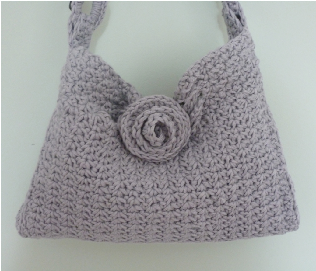 Crocheted Rose Day Bag with Belt Handles and Lined Interior - DIY Pattern pattern preview