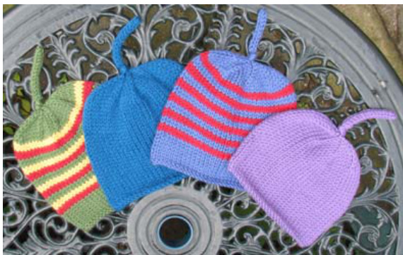 Buster Baby Beanies: Super Quick Stash-Busting Knitting Patterns for Newborns by Erssie Major pattern preview