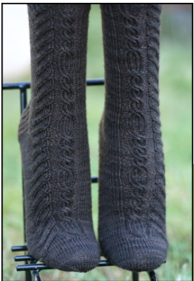 Knitting Pattern for Randiriel Socks with Magic Loop Method and Customizable Heel and Toe Options for Various Foot Sizes (EU 36-43, US Women 6-11) pattern preview