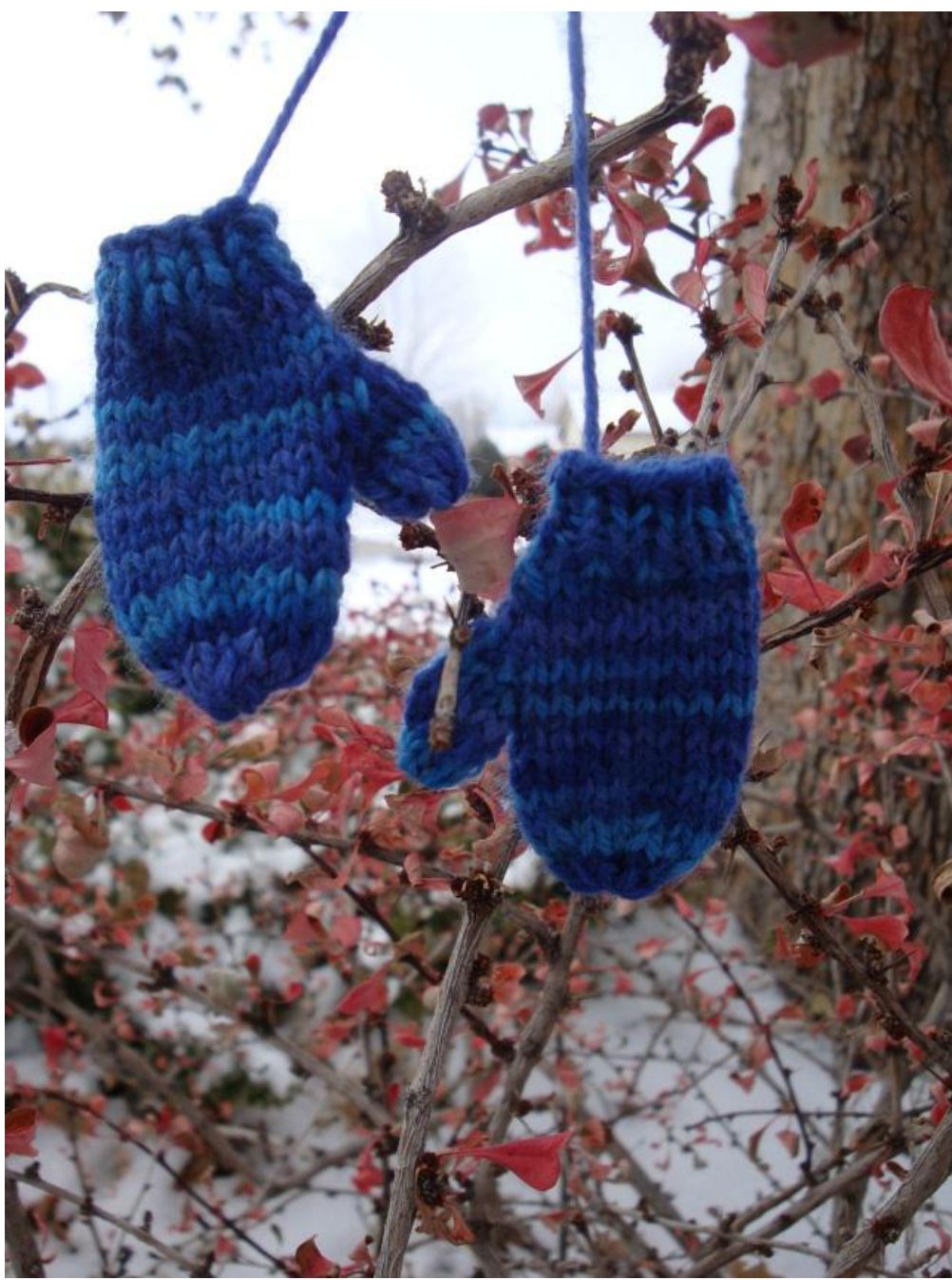 Miniature Christmas Mitten Ornament Knitting Pattern by Kim Fluck - A Quick and Easy DIY Project for Holiday Decor pattern preview