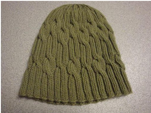 Alternating Cables Cap Knitting Pattern for Chemotherapy Patients and All - Free Download on Ravelry and Kim's Knitting Korner Blog pattern preview