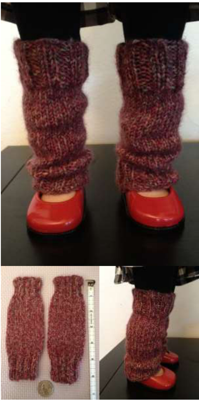 Hand-Knit Leg Warmers Pattern for 18" Dolls, Including American Girl and Madame Alexander, Using Superwash Wool Sock Yarn pattern preview