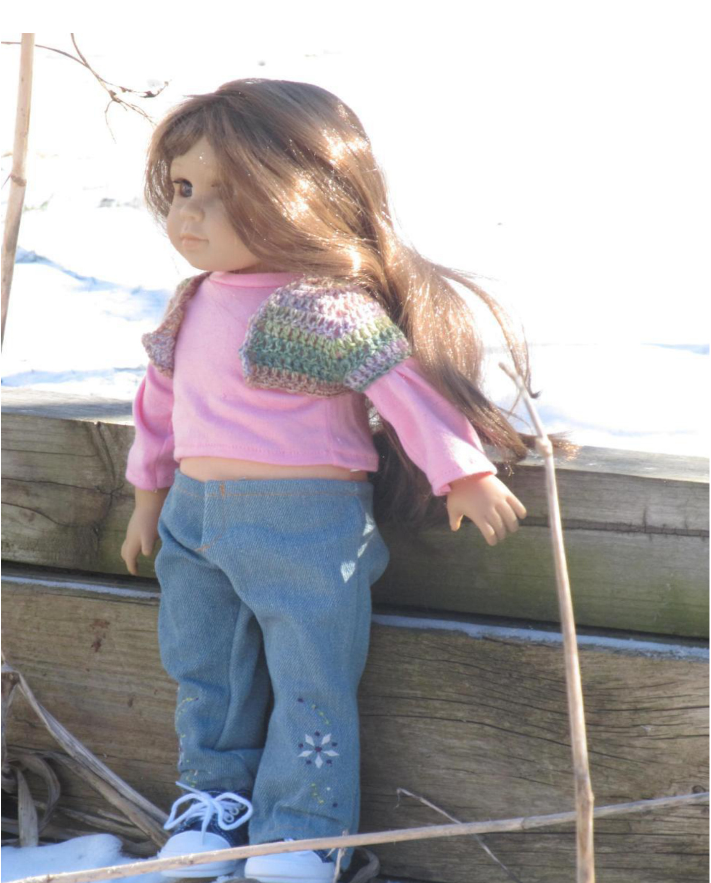 Crochet Pattern for Little Something AGD Shrug - Free Pattern for 18 Inch Dolls pattern preview