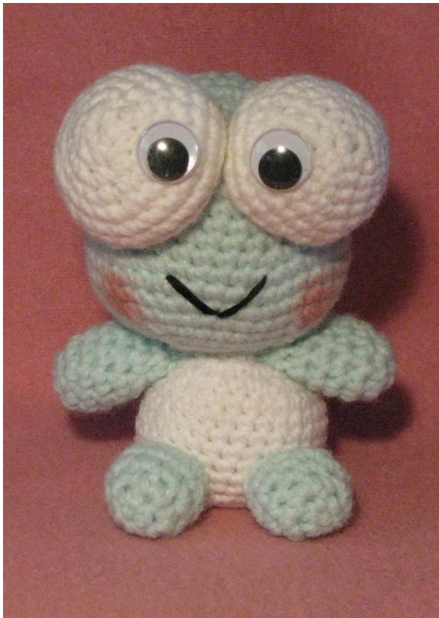 Crocheted Keroppi Amigurumi Pattern with Detailed Instructions and Materials List pattern preview