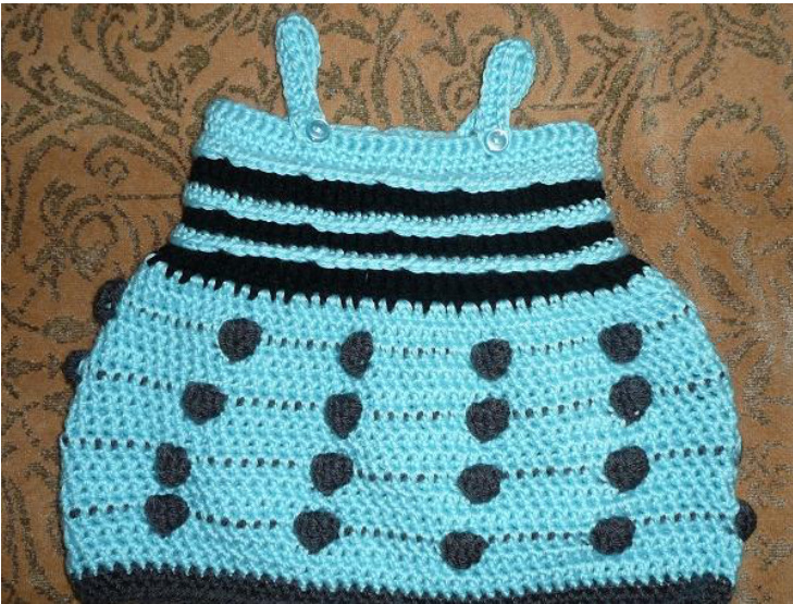 Crochet Pattern for a Doctor Who Dalek Baby Dress with Detailed Instructions pattern preview