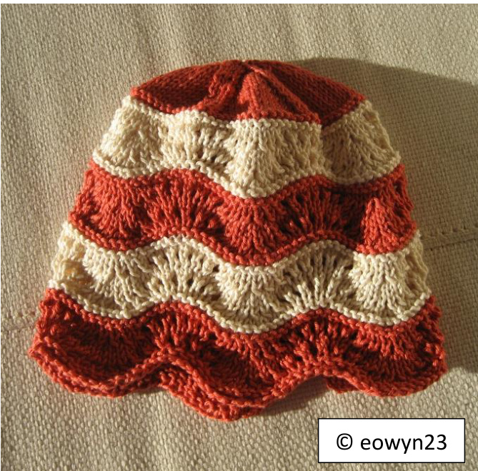 Knitting Pattern for Rojo y Blanco Toddler Hat (2-3 Years) with Cotton Yarn and Step-by-Step Row Instructions pattern preview