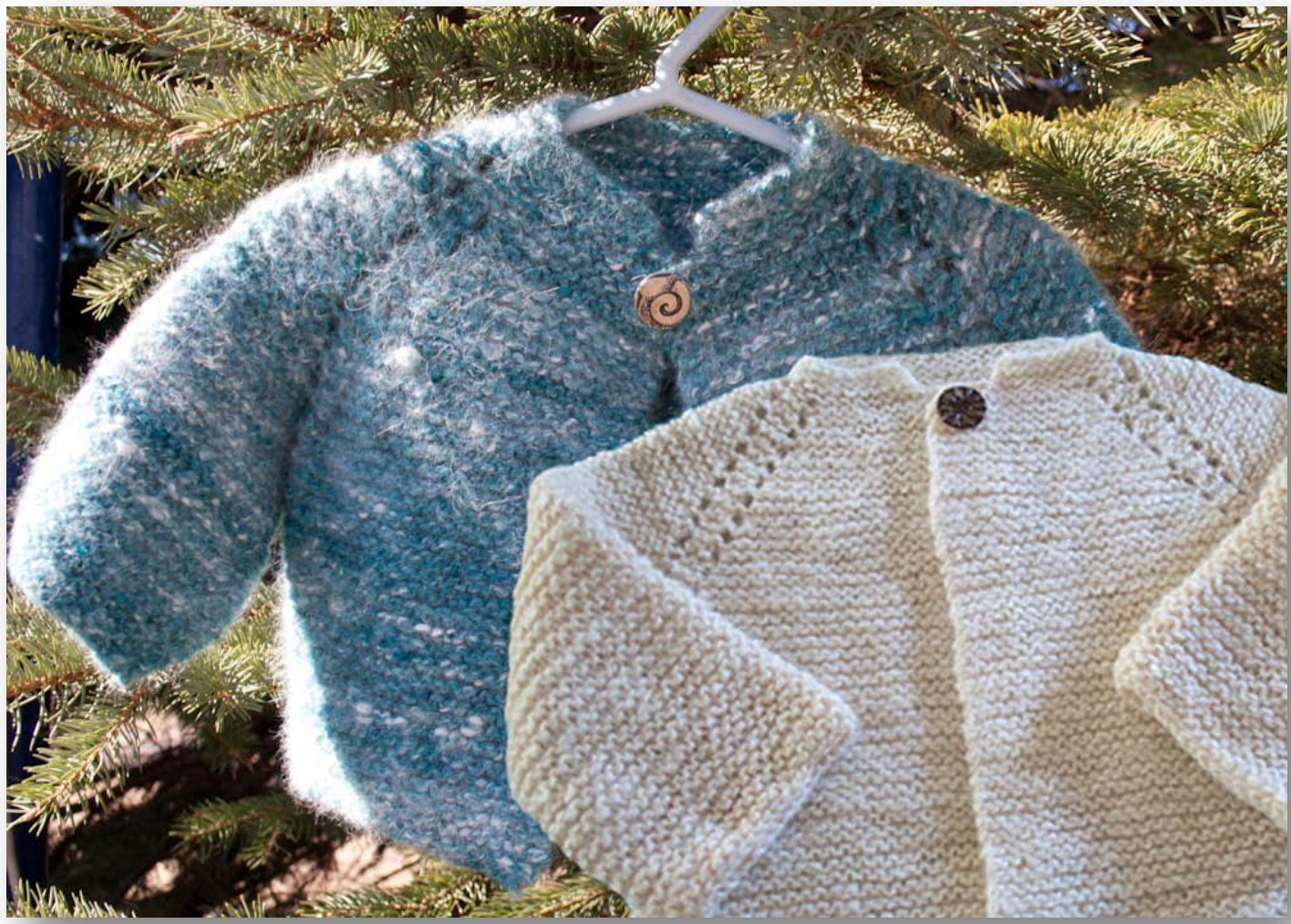 Garter Stitch Baby Jacket Pattern: Top Down, No Sew, Knitting for Profit Friendly, Simple Classic Timeless Design for Babies pattern preview