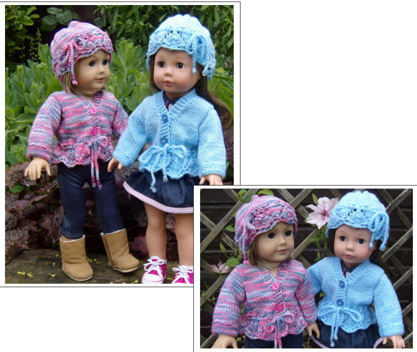 Sweetie Pie Set Knitting Pattern for 18-Inch American Girl Dolls by Jacqueline Gibb pattern preview