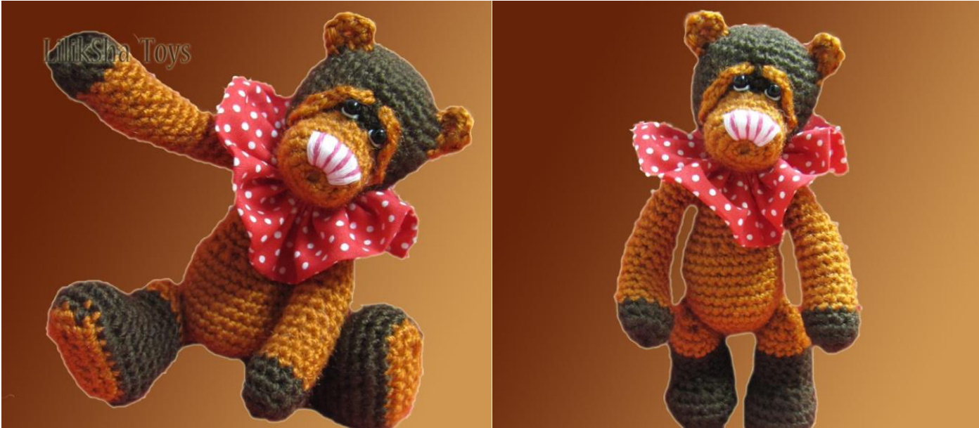 Crochet Pattern for Caramel Bear Toy by LilikSha - Detailed Tutorial with Video Lesson pattern preview