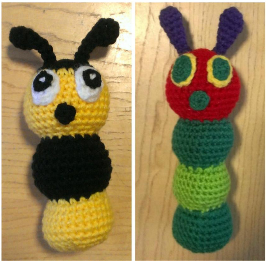 Caterpillar Rattle Crochet Pattern by Angela Bergeron - Detailed Instructions and Materials pattern preview