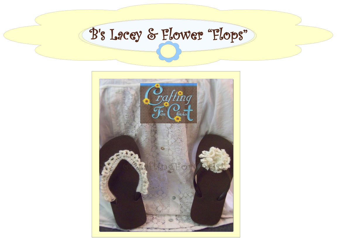 Crochet Flip Flop Lace and Flower Decoration Pattern - Easy DIY Tutorial pattern preview