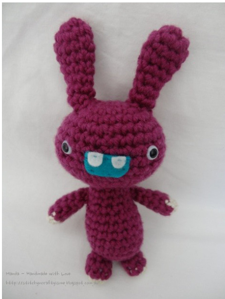 Stitchy n Crafty: Deliriously Happy Bunny Wabbit Amigurumi Pattern with Detailed Instructions and Measurements pattern preview