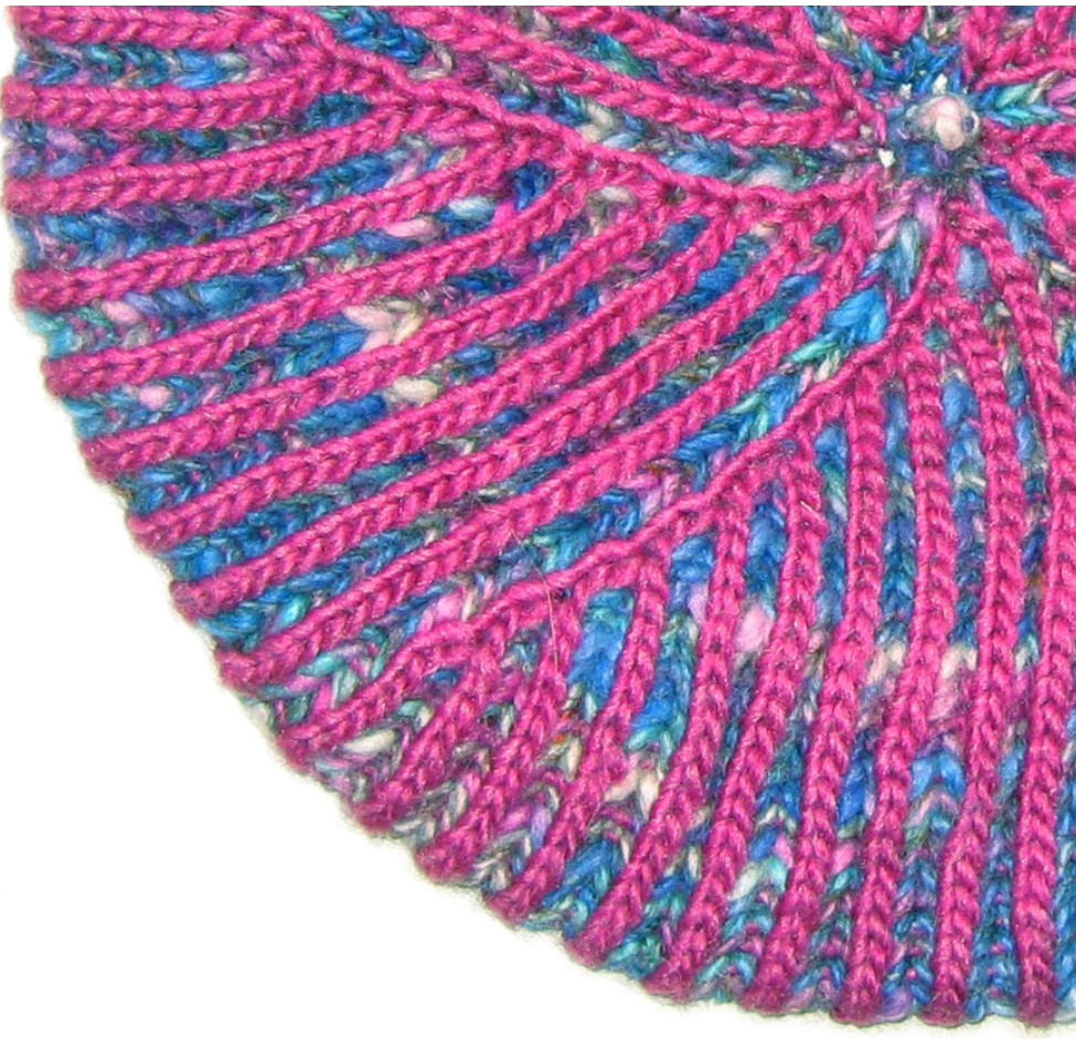 Pinwheel Beret in Brioche Stitch: Detailed Knitting Pattern by Nancy Marchant pattern preview