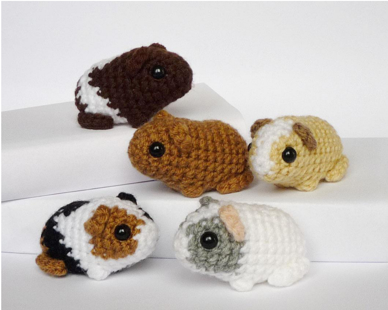 Free Crochet Pattern for Multicolor Newborn Guinea Pig Amigurumi by Kati Galusz pattern preview