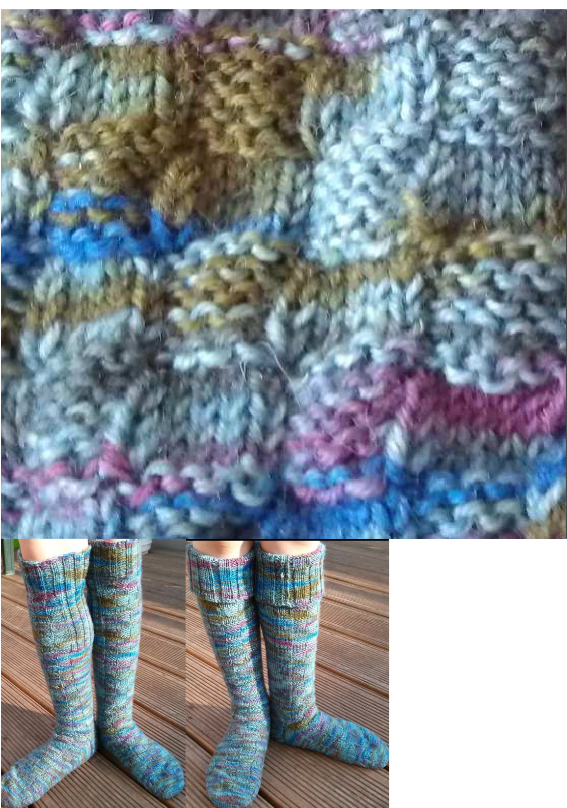 Detailed Instructions for Knitting Toe-Up Knee Socks with Chessboard Pattern for Children pattern preview