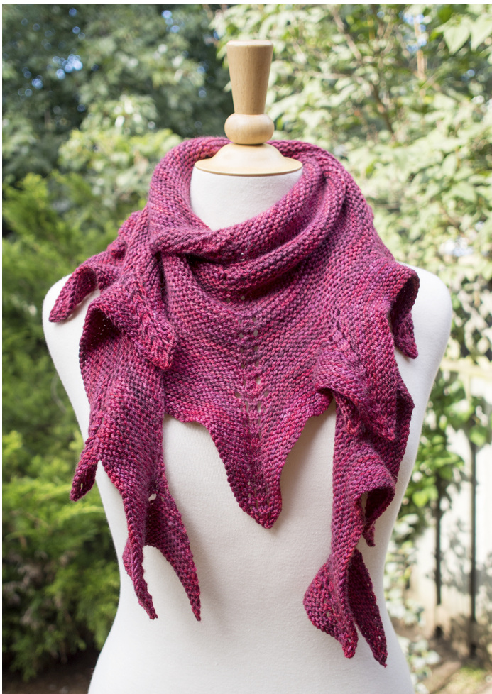 Knit Passion Triangle Scarf Pattern by Annie Lee - Detailed Instructions and Materials pattern preview