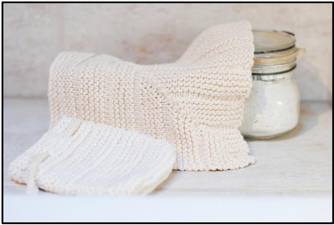 Organic Bath Set Knitting Pattern: Create Luxurious Washcloths and Soap Bags with Fair Trade Cotton pattern preview