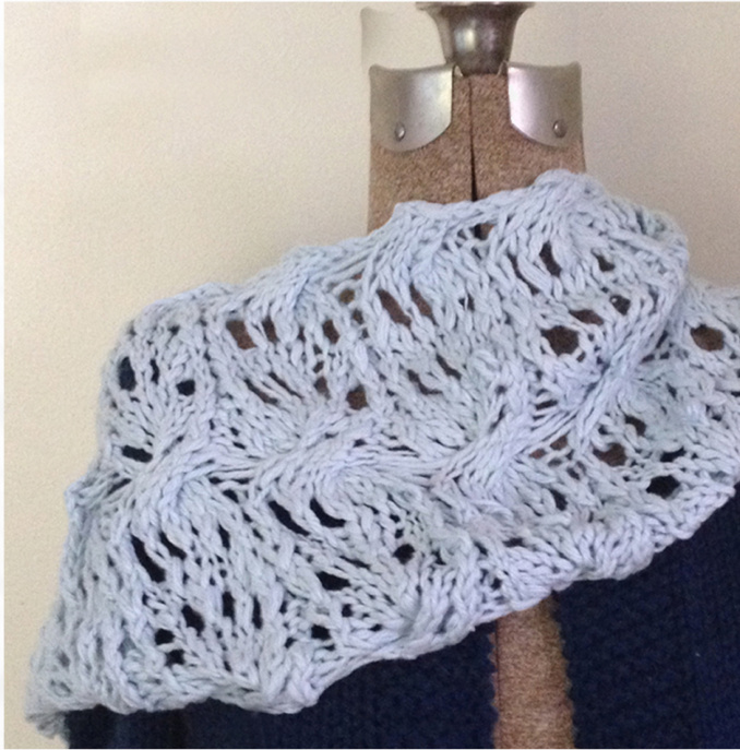 Super8 Cowl: A Fast and Easy Introduction to Lace and Cable Knitting from Spakona Knits pattern preview