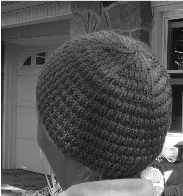 A Cap for Sue: Knitting Pattern with Roman Rib Stitch for Chemo Caps pattern preview