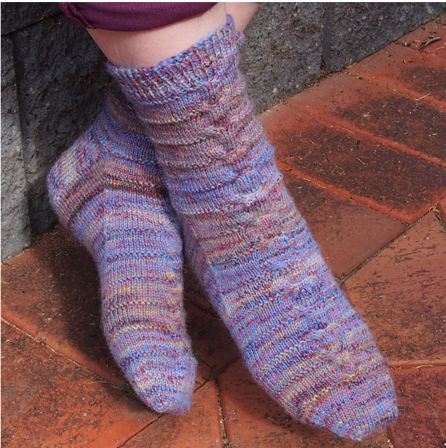 Fault Lines: A Detailed Knitting Pattern for Rustic Sock Yarn with Cable Details pattern preview