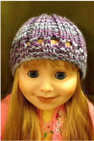 Ribbed Eyelet Doll Hat Pattern for 18" Dolls like Maplelea Girls and American Girl by Morgyn MacLeod pattern preview