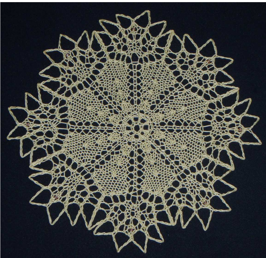 Dandelion Doily Pattern: A Detailed Guide to Creating Elegant 8-Wedge Round Crochet Doilies with Beads pattern preview