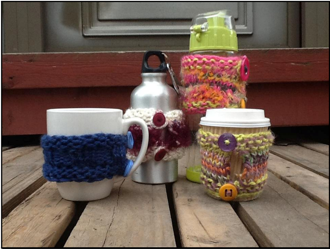 Loom Knit Coffee Cup Cozie: A Beginner-Friendly Scrap Yarn Project with Detailed Instructions pattern preview