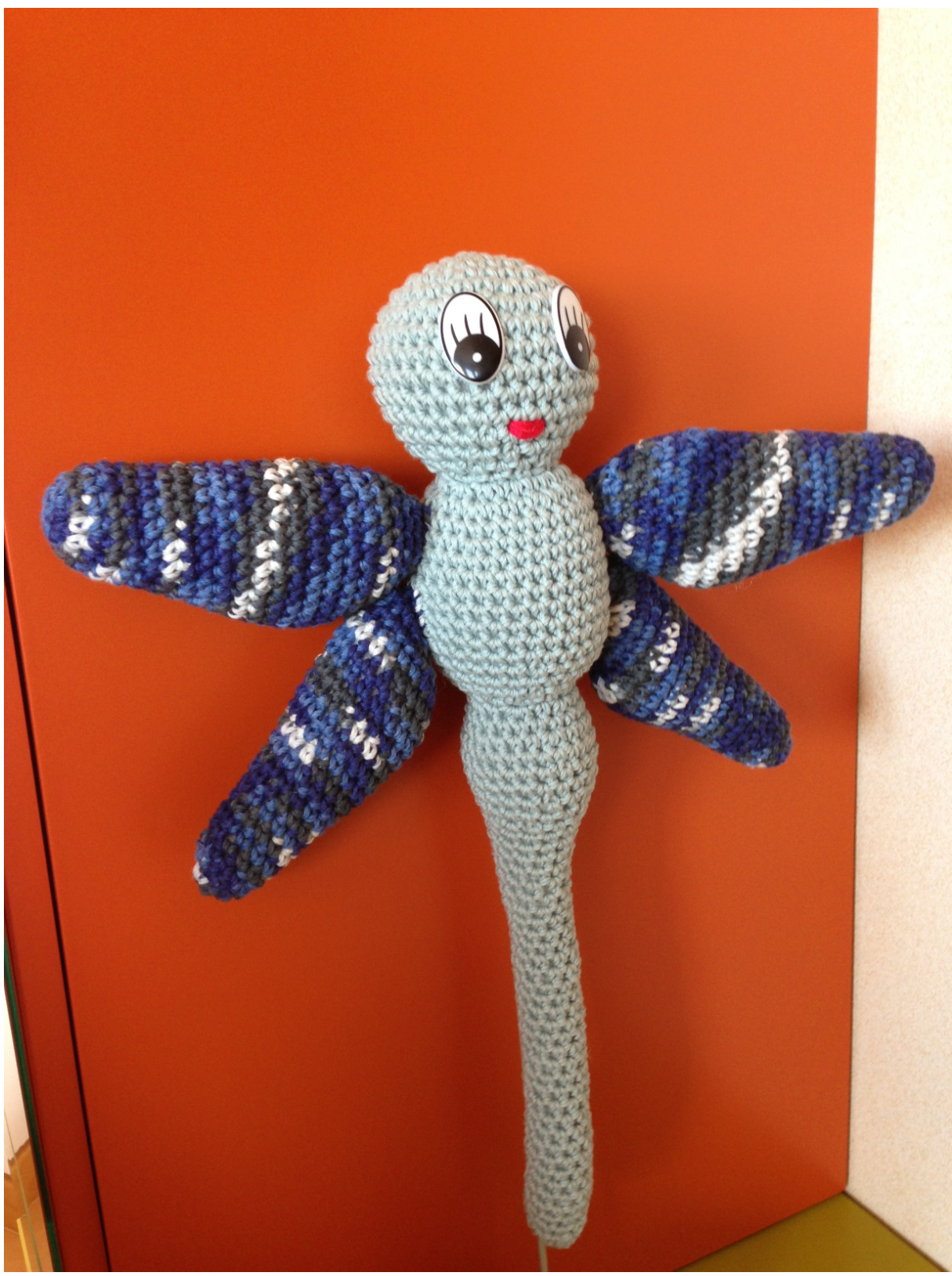 Crochet Pattern for Lula the Blue Dragonfly by Teresa Alvarez - Detailed Instructions and Materials List pattern preview