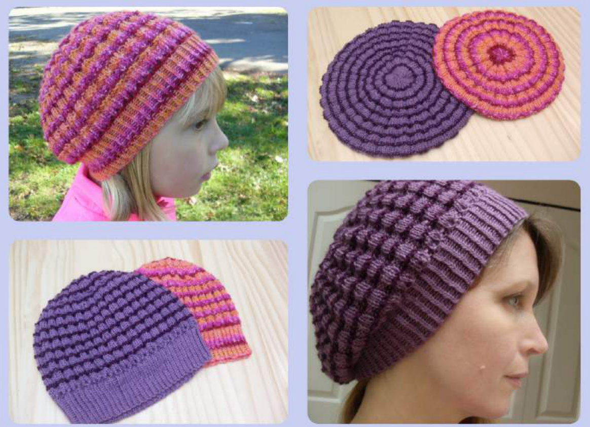 Sunny Slouchy Beret Knitting Pattern: A Cozy, Textured Hat in Multiple Sizes and Colors pattern preview