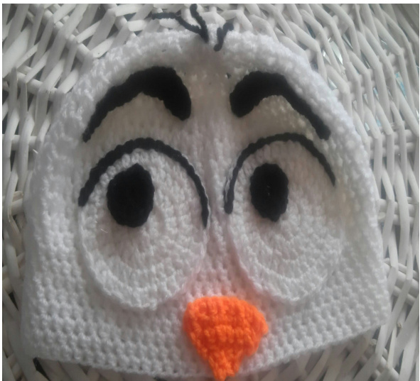 Olaf from Frozen-Inspired Beanie Hat Crochet Pattern by Rosy Alice Crochet Designs pattern preview