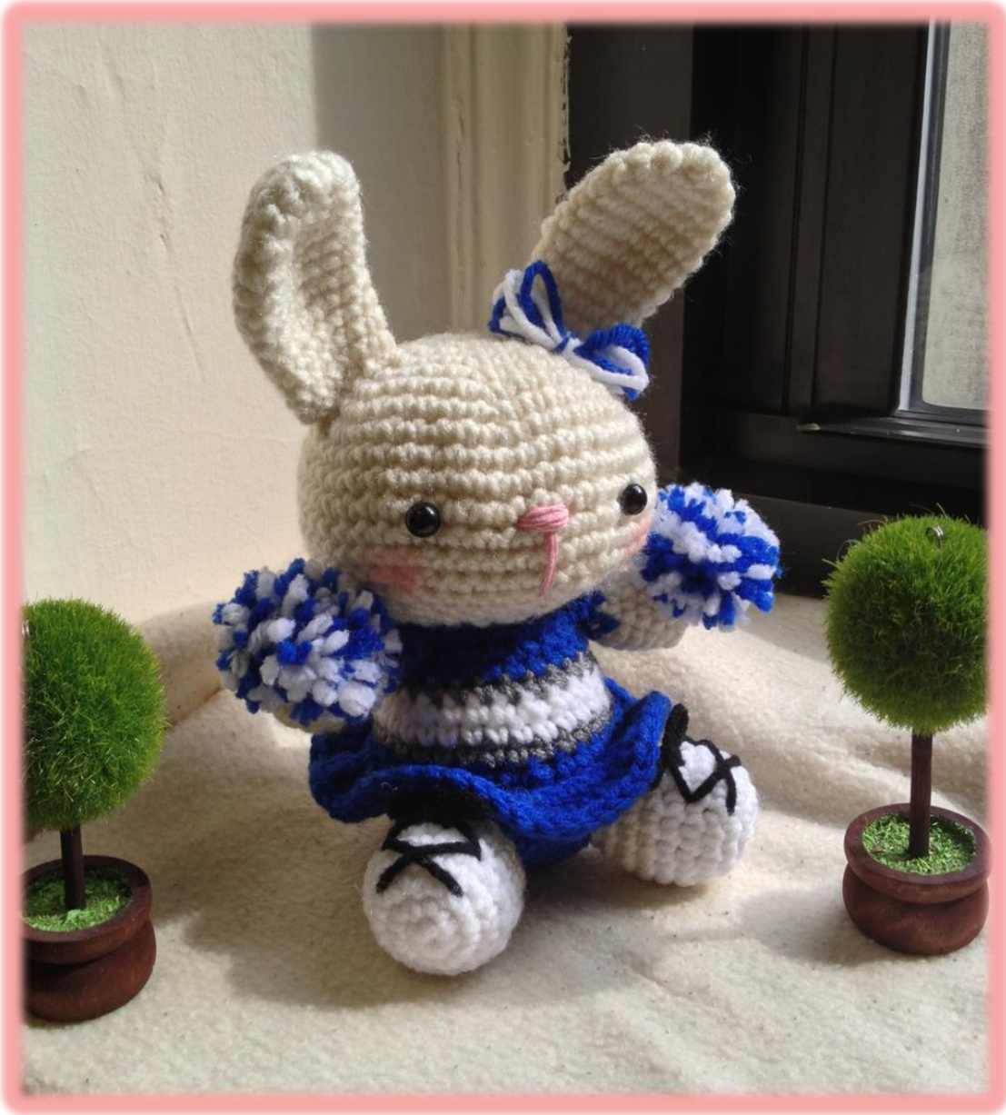 CHEERLEADER BUNNY Amigurumi Pattern: Crochet Guide with Detailed Instructions and Customization Options pattern preview