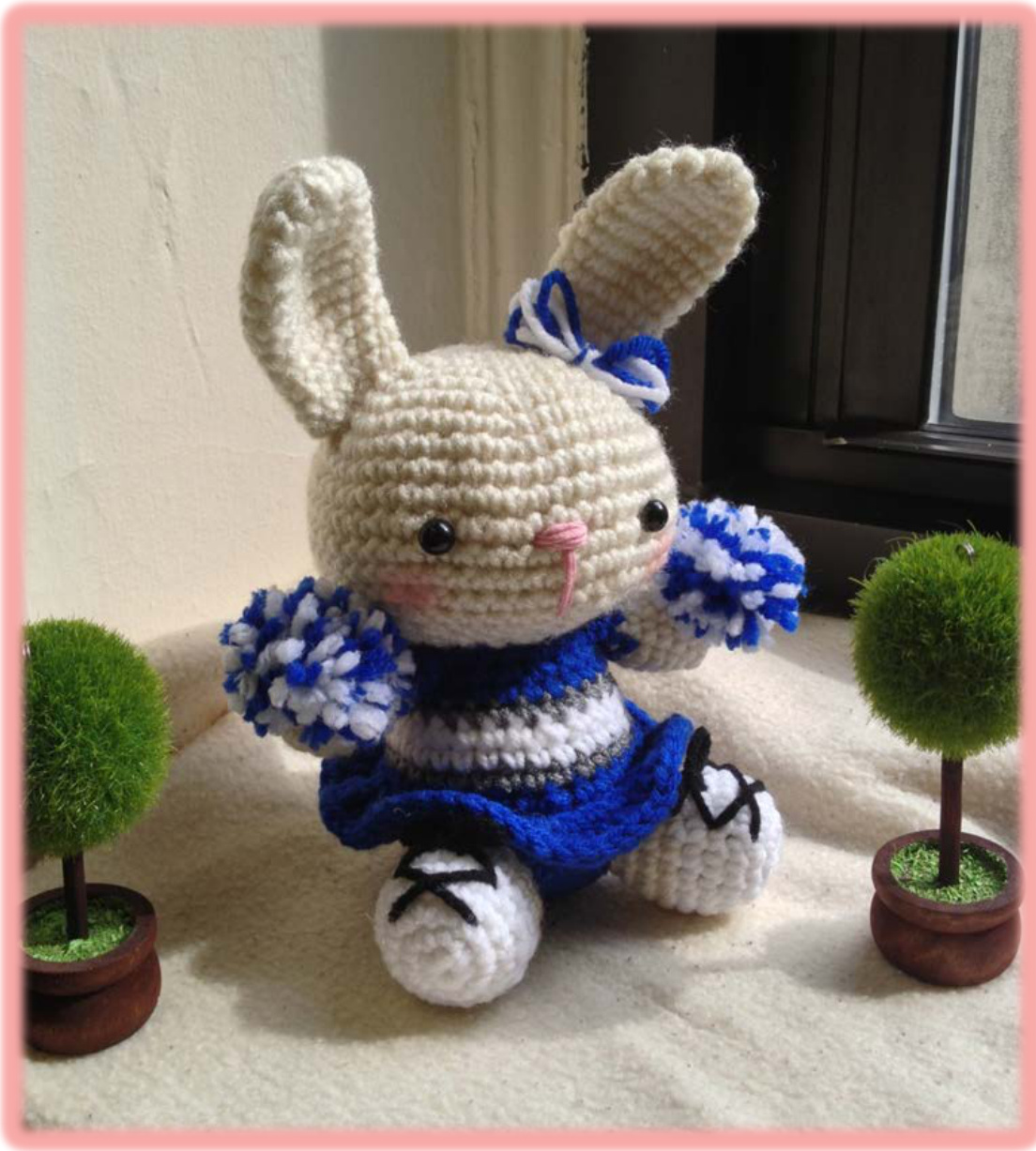 Bunny Cheerleader Amigurumi Pattern by JAMigurumi - Detailed Crochet Instructions and Tips pattern preview