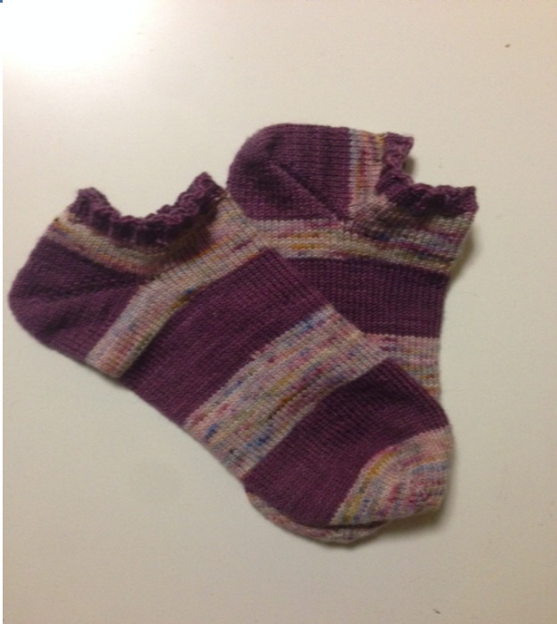 Anklet Socks Pattern by Lorinda Browning: Toe-Up Design with Essential Knitting Techniques pattern preview