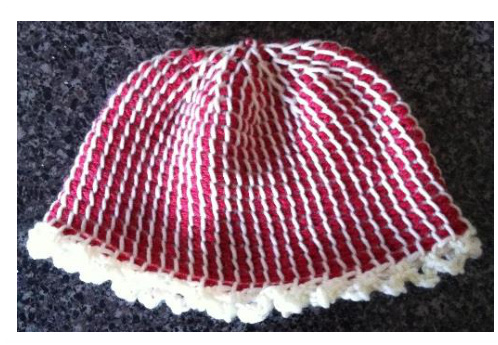 Easy Tunisian Hat Pattern: 2-Color, Reversible, Seamless, Quick Knit by Sarita Kumar pattern preview