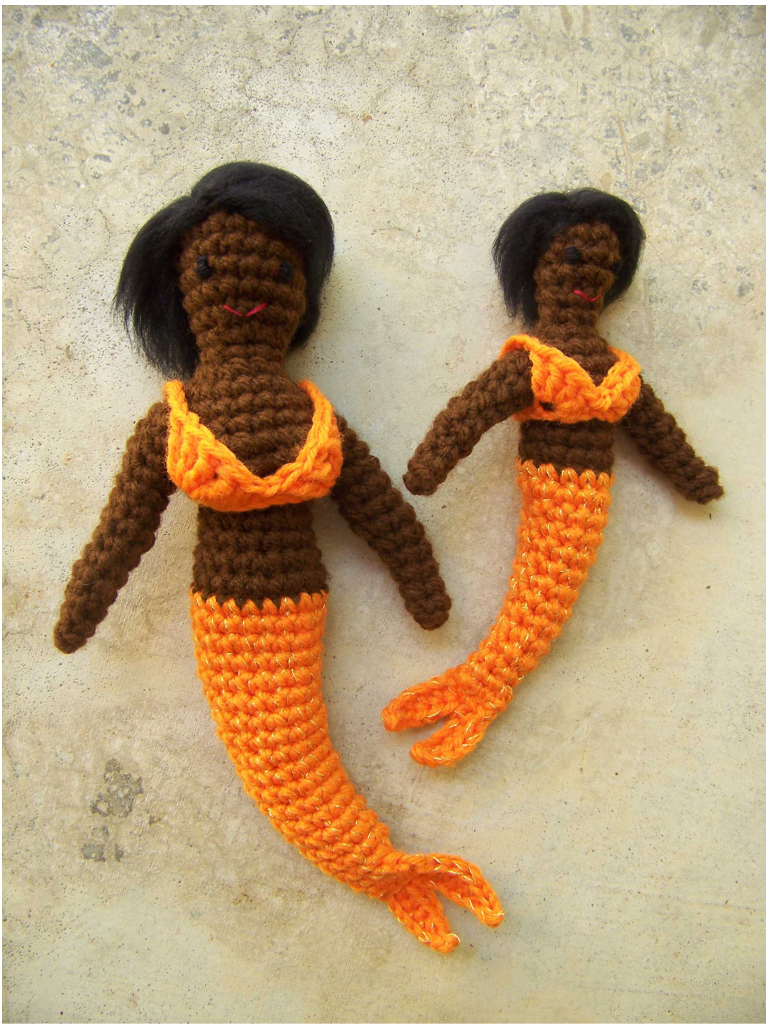 Crochet Pattern for Mother-Daughter Mermaids with Detailed Instructions and Materials List pattern preview