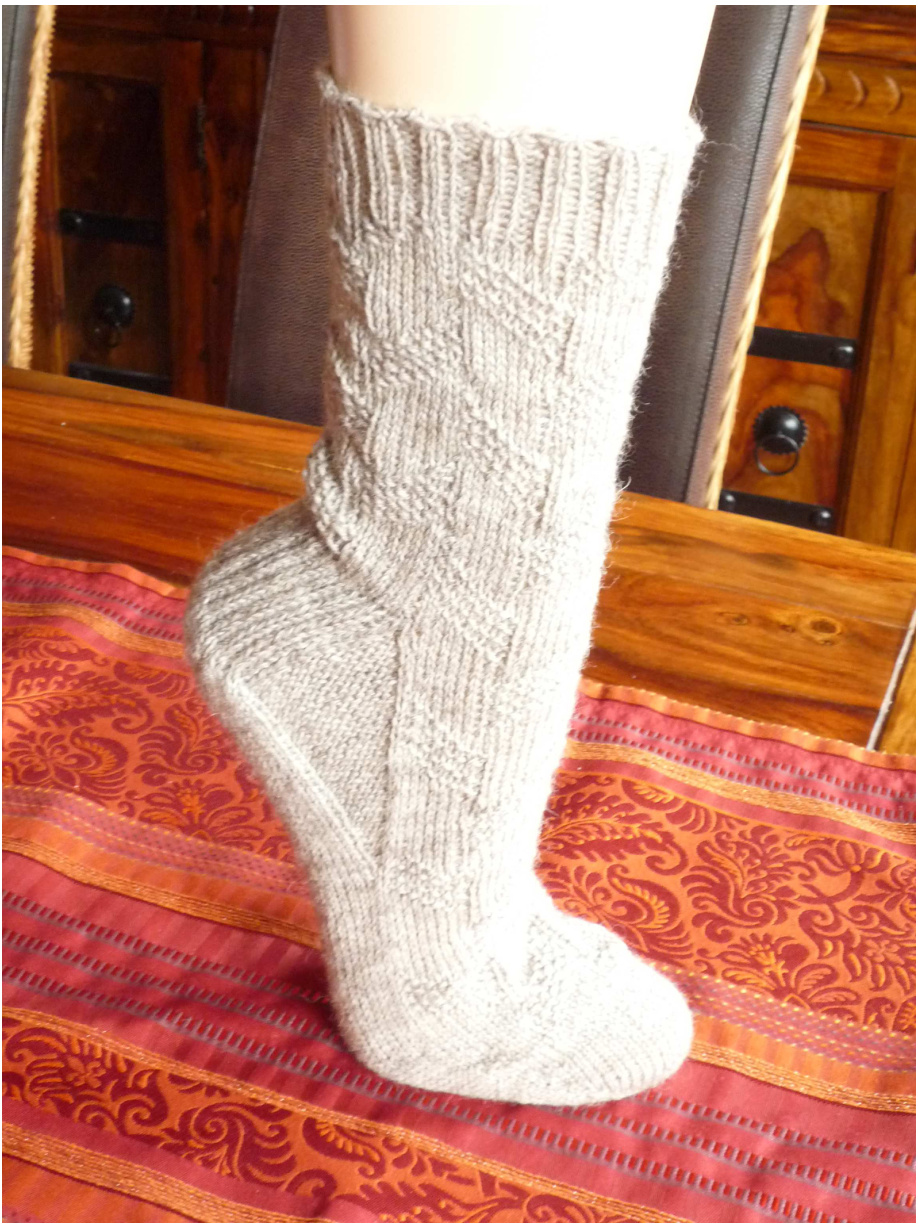 Heckenzaun Sock Knitting Pattern - Detailed Instructions for Toe-Up Construction and Doublestitches pattern preview