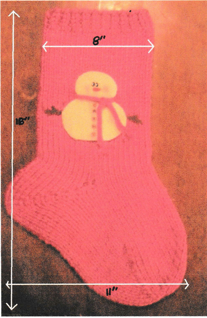 Quick to Knit Christmas Stocking Pattern with Detailed Instructions and Materials List pattern preview