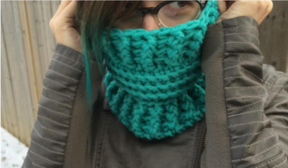 Crochet Pattern for a Snug-Fitting Accordion Cowl Neck Warmer by NrrdGrrl89 pattern preview